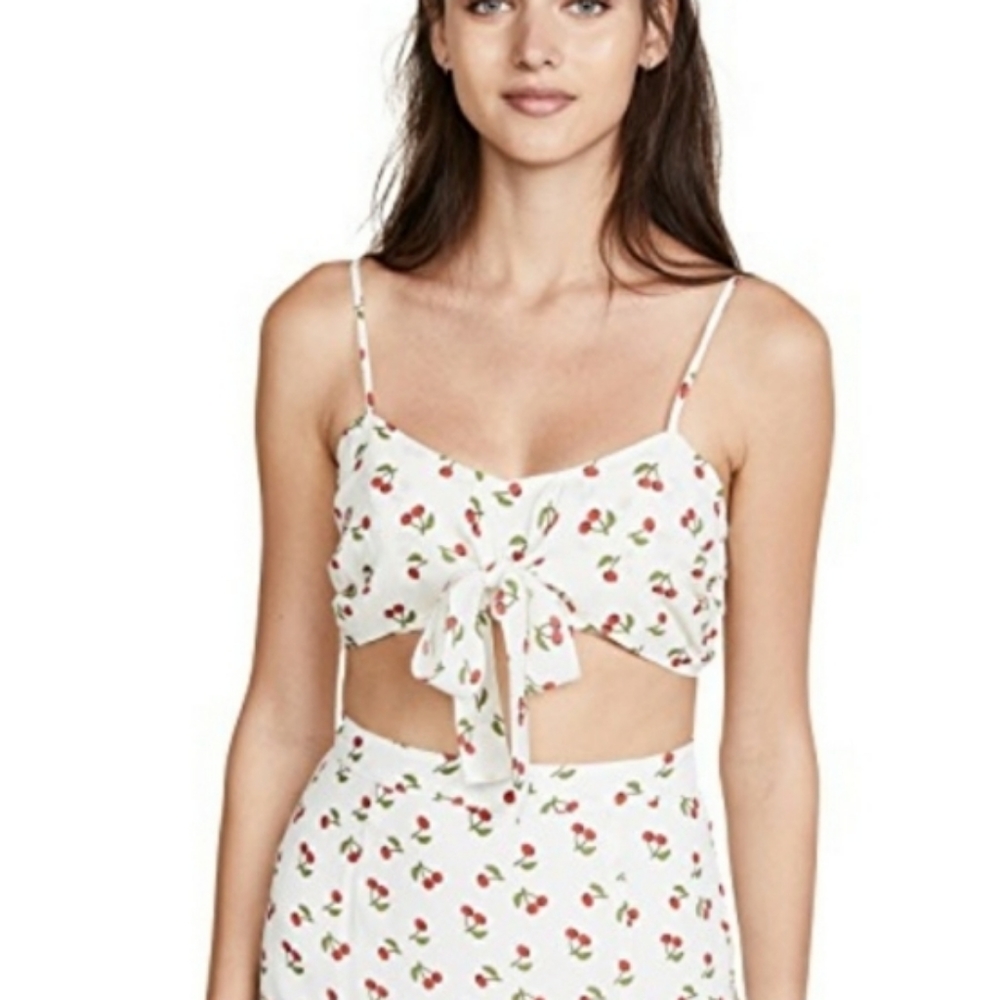 For love and lemons cherry crop top XS NWT